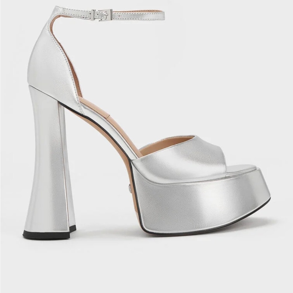 Charles & Keith Michelle Metallic Chunky Block Heels